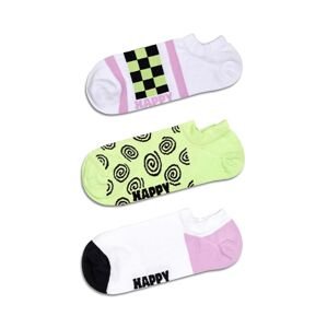 Ponožky Happy Socks Checked Stripe No Show Socks 3-pak