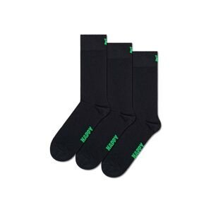 Ponožky Happy Socks Solid Socks 3-pak čierna farba
