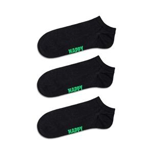 Ponožky Happy Socks Solid Low 3-pak čierna farba