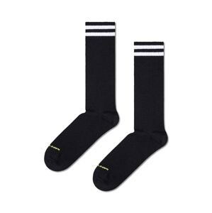 Ponožky Happy Socks Solid Sneaker Thin Crew Sock čierna farba