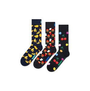 Ponožky Happy Socks Classic Banana 3-pak čierna farba