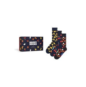 Ponožky Happy Socks Gift Box Food 3-pak tmavomodrá farba