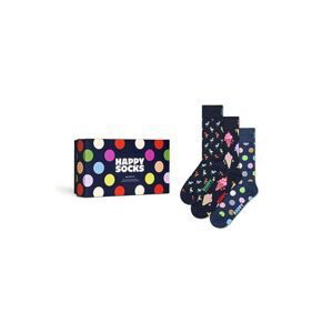 Ponožky Happy Socks Gift Box Navy 3-pak tmavomodrá farba