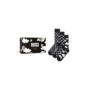 Ponožky Happy Socks Gift Box Black White 3-pak čierna farba