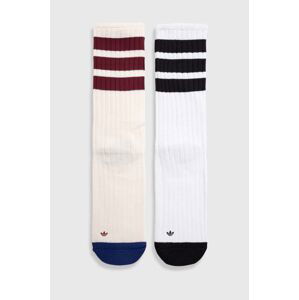 Ponožky adidas Originals 2-pak biela farba