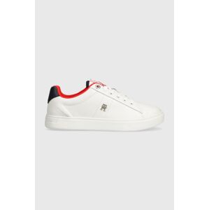 Kožené tenisky Tommy Hilfiger ESSENTIAL ELEVATED COURT SNEAKER biela farba, FW0FW07685