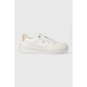 Kožené tenisky Tommy Hilfiger ESSENTIAL BASKET SNEAKER biela farba, FW0FW07684