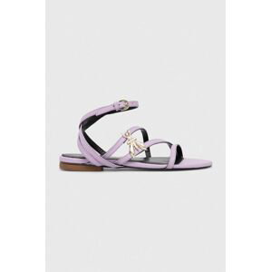 Kožené sandále Patrizia Pepe dámske, fialová farba, 8X0012 L048 M480
