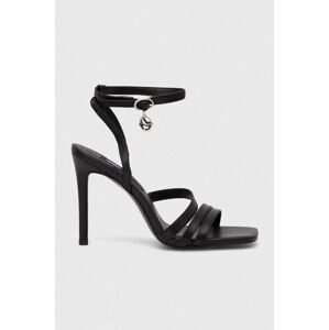 Kožené sandále Karl Lagerfeld Jeans MANOIR čierna farba, KLJ30001