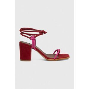 Semišové sandále Alohas Grace červená farba, SAWDI2.21
