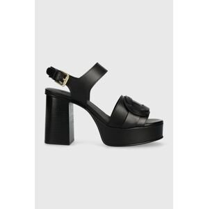 Kožené sandále See by Chloé Loys čierna farba, SB42022A