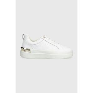 Kožené tenisky Tommy Hilfiger LUX COURT SNEAKER MONOGRAM biela farba, FW0FW07808