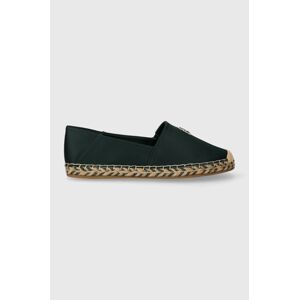 Espadrilky Tommy Hilfiger TH SATIN FLAT ESPADRILLE zelená farba, FW0FW07881