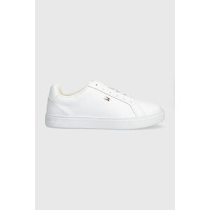 Kožené tenisky Tommy Hilfiger FLAG COURT SNEAKER biela farba, FW0FW08072