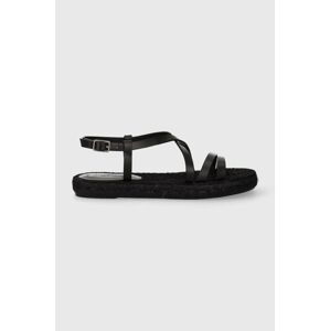 Kožené sandále Weekend Max Mara Pilard2 dámske, čierna farba, 2415521135670