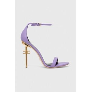Kožené sandále Elisabetta Franchi fialová farba, SA23B41E2