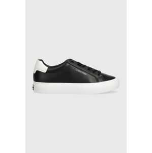 Tenisky Calvin Klein VULCANIZED LACE UP LTH čierna farba, HW0HW02037