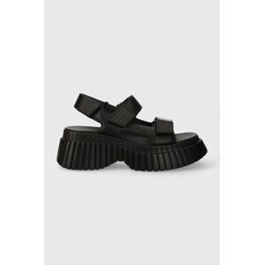 Kožené sandále Camper BCN dámske, čierna farba, na platforme, K201511.005