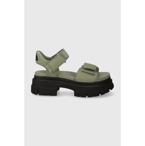 Sandále UGG Ashton Ankle dámske, zelená farba, na platforme, 1136764