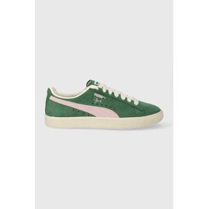 Semišové tenisky Puma Clyde OG zelená farba