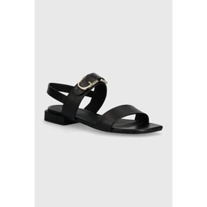 Kožené sandále Furla FLOW dámske, čierna farba, YH72FOW BX2680 O6000