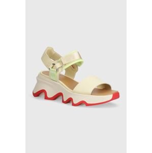 Sandále Sorel KINETIC IMPACT Y-STRAP H dámske, béžová farba, na platforme, 2030461292