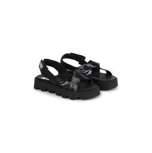 Detské kožené sandále Dkny čierna farba