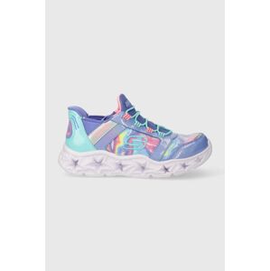 Detské tenisky Skechers GALAXY LIGHTS TIE DYE TAKEOFF fialová farba