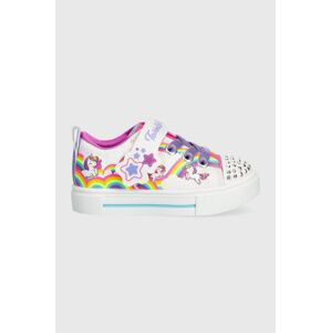 Detské tenisky Skechers TWINKLE SPARKS JUMPIN CLOUDS biela farba