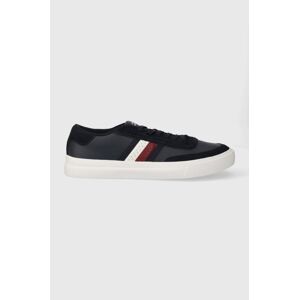 Kožené tenisky Tommy Hilfiger TH CUPSET RWB LTH tmavomodrá farba, FM0FM04975