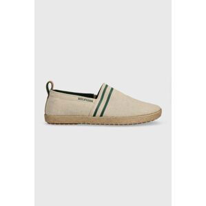 Espadrilky Tommy Hilfiger ESPADRILLE C CHAMBRAY béžová farba, FM0FM04982