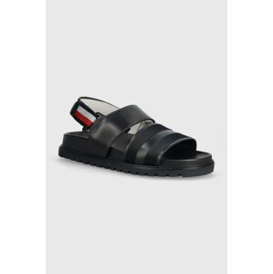 Kožené sandále Tommy Hilfiger ELEVATED STRAPPY SANDAL pánske, tmavomodrá farba, FM0FM05008