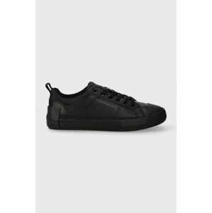 Tenisky Calvin Klein Jeans VULCANIZED LOW LACEUP MIX IN UC pánske, čierna farba, YM0YM00894