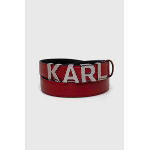 Kožený opasok Karl Lagerfeld dámsky, červená farba