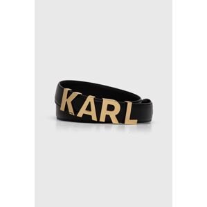 Kožený opasok Karl Lagerfeld dámsky, čierna farba