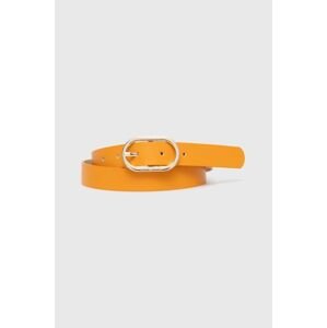Kožený opasok Tommy Hilfiger dámsky, oranžová farba