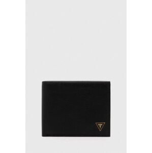 Kožená peňaženka Guess pánsky, čierna farba