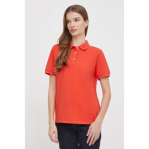 Polo tričko United Colors of Benetton dámsky, oranžová farba