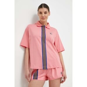 Polo tričko Fila dámsky, ružová farba