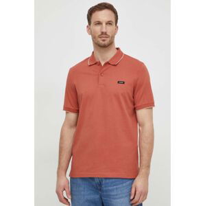 Polo tričko Calvin Klein pánsky,oranžová farba,jednofarebný,K10K112751