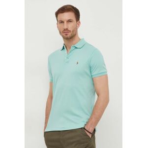 Bavlnené polo tričko Polo Ralph Lauren zelená farba, jednofarebný, 710704319