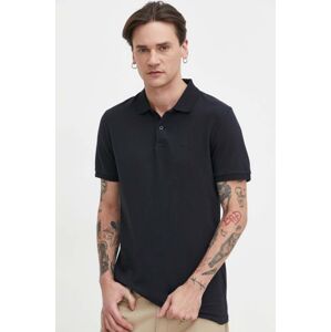 Polo tričko Hollister Co. pánsky, čierna farba, jednofarebný