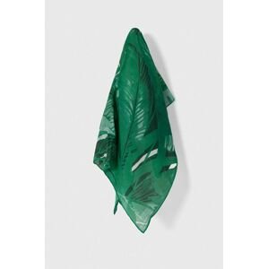 Šatka s prímesou hodvábu Lauren Ralph Lauren zelená farba, vzorovaná