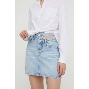 Rifľová sukňa Tommy Jeans mini,puzdrová,DW0DW17217