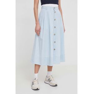 Rifľová sukňa Polo Ralph Lauren midi, áčkový strih