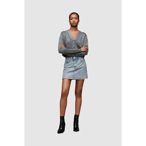 Rifľová sukňa AllSaints WENDEL mini, rovný strih