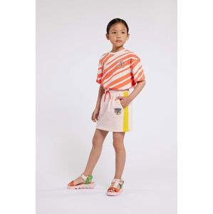 Dievčenská bavlnená sukňa Kenzo Kids ružová farba, mini, rovný strih