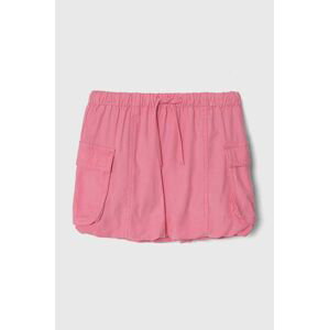 Dievčenská sukňa United Colors of Benetton ružová farba, mini, rovný strih