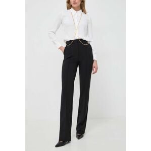 Nohavice Elisabetta Franchi dámske, čierna farba, rovné, vysoký pás