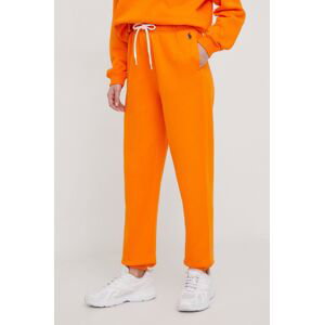 Tepláky Polo Ralph Lauren oranžová farba, jednofarebné
